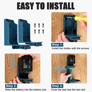 TURPOW 7.0Ah Replacement for Makita 18V Batteries BL1815 BL1830 BL1840 BL1850 BL1860 194205-3 LXT-400 for Makita 18Volt Batteries LXT Lithium ion Cordless Power Tools with 2 Packs Wall Mount Holder