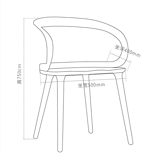 ZHYH Outdoor Garden Casual Office Dining Chairs Design Wooden Rattan Armrest Dining Chairs Comfortable Balcony Furniture (Color : A, Size : 1 Code)