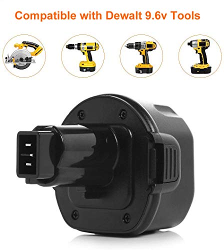 FirstPower for Dewalt 9.6V Battery Pack DW9062, Upgrade 3700mAh Battery Replacement for DEWALT 9.6V Battery NiCd, DW9061 DW9062 DE9036 DE9062 DW9614