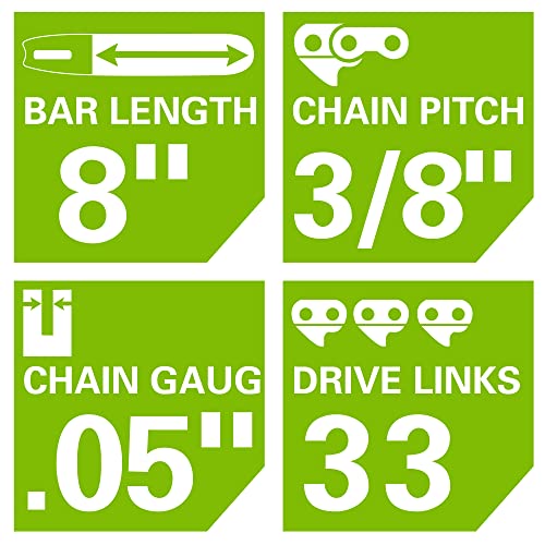 Greenworks 8-Inch Replacement Pole Saw Chain 29072