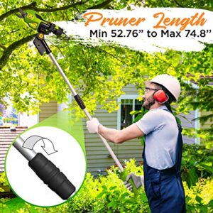 SereneLife Metal 7.2V Lithium-ion Rechargeable Battery Powered Electric Pruning Shears Garden Trimmer-Cordless Branch Cutter Pole Pruner w/Telescopic Handle PSPR190