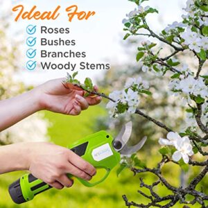 SereneLife Metal 7.2V Lithium-ion Rechargeable Battery Powered Electric Pruning Shears Garden Trimmer-Cordless Branch Cutter Pole Pruner w/Telescopic Handle PSPR190