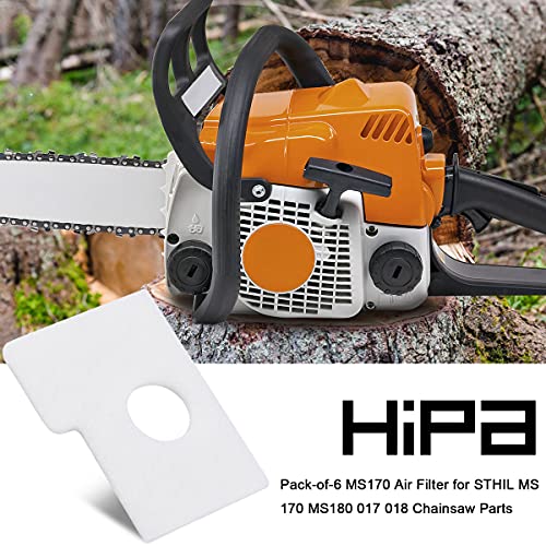 Hipa Pack-of-6 MS170 Air Filter for STIHL MS 170 MS180 017 018 Chainsaw Parts Replace 1130 124 0800