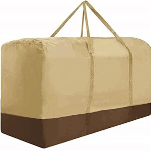Outdoor Cushion Storage Bag Extra Large 420D Oxford Waterproof Dust Proof Outdoor Zippered Patio Cushion Storage Bag (Beige)