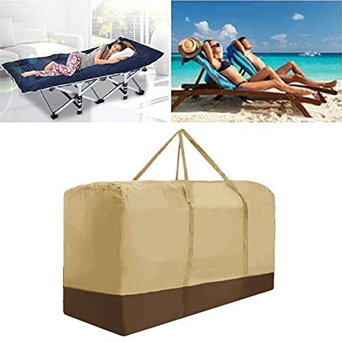 Outdoor Cushion Storage Bag Extra Large 420D Oxford Waterproof Dust Proof Outdoor Zippered Patio Cushion Storage Bag (Beige)