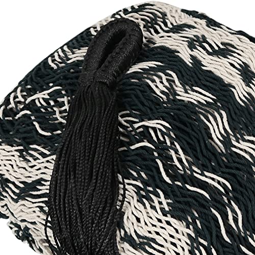 Sunnydaze Mayan Family Hammock Hand-Woven XXL Thick Cord, Heavy-Duty 625-Pound Capacity, Black/Natural