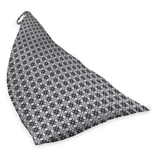 Ambesonne Grey Lounger Chair Bag, Simple Repetitive Floral Motifs with Diamond Shapes in Retro Style, High Capacity Storage with Handle Container, Lounger Size, Charcoal Grey Pale Grey