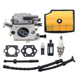 carbhub ms200 carburetor for stihl ms200 ms200t 020t 020 chainsaw carb with air filter fuel line hose, c1q-s126b carburetor replace 1129 120 0653, ms200t carburetor