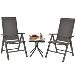 zhyh patio chair 2 piece folding dining chair with adjustable back