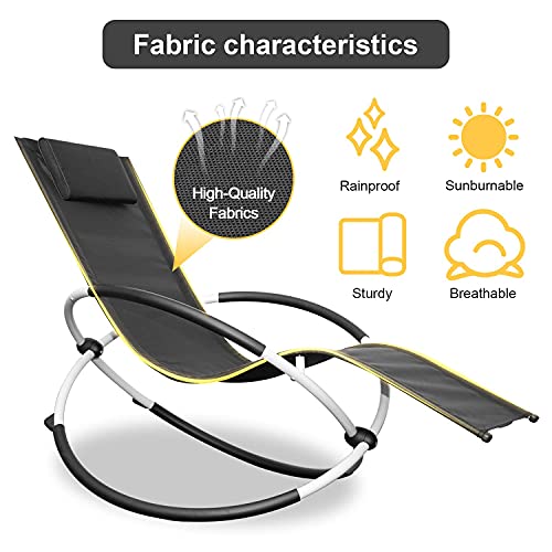 Outdoor Lounge Chair, New Zero Gravity Chair, Foldable Outdoor Chaise Lounge 2 Pack, 2021 Technological Innovation - A Combination of Recliner & Rocking Chairs