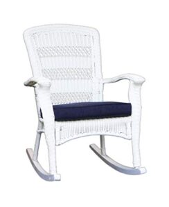 tortuga outdoor portside plantation rocking chair, white coastal