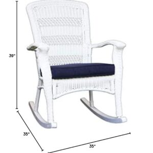 Tortuga Outdoor Portside Plantation Rocking Chair, White Coastal