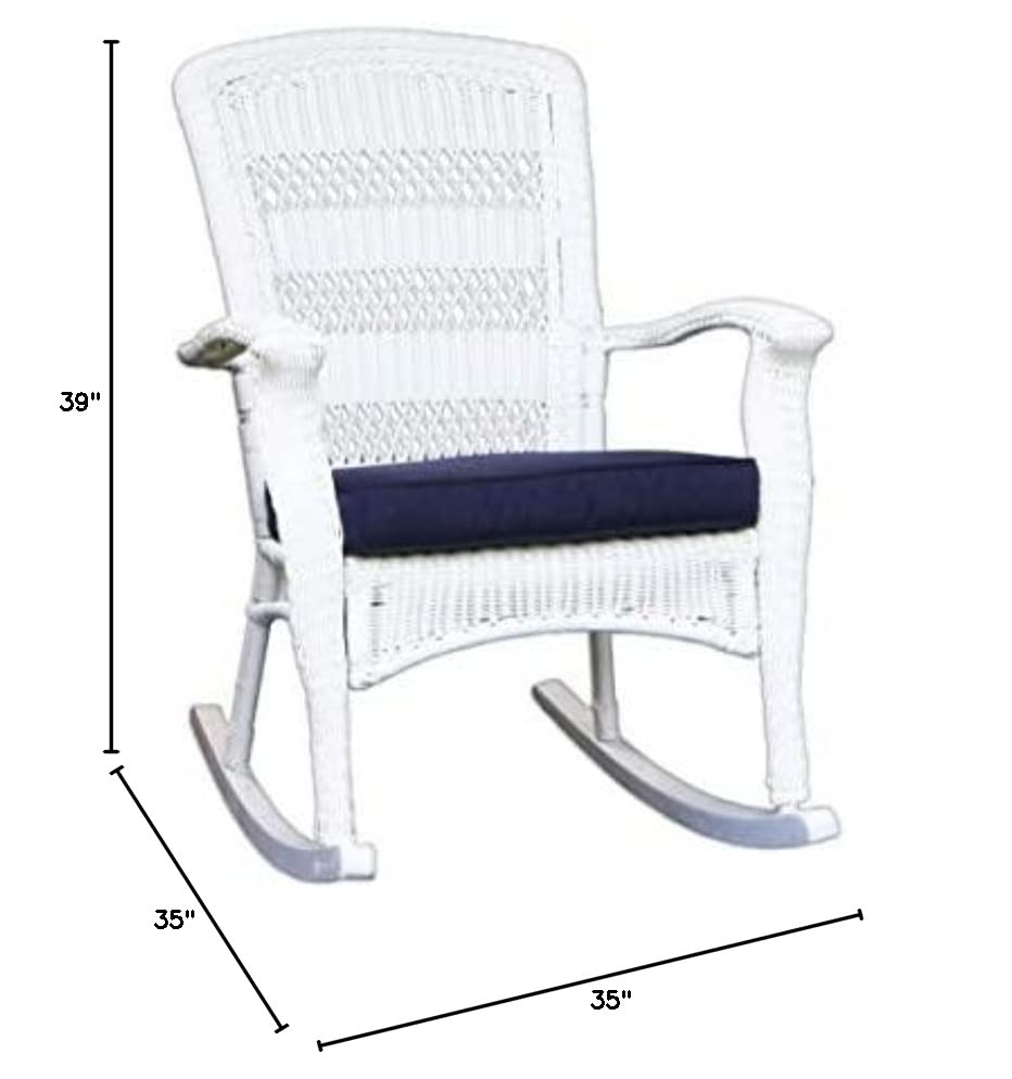 Tortuga Outdoor Portside Plantation Rocking Chair, White Coastal