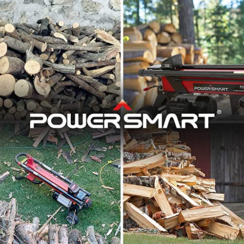 PowerSmart Log Splitter Electric, 6-Ton Hydraulic Log Splitter, 15 Amp Electric Log Splitter, Electric Wood Splitter, Horizontal Full Beam with Steel Wedge for Firewood Splitter Kindling Splitter