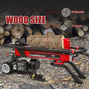 PowerSmart Log Splitter Electric, 6-Ton Hydraulic Log Splitter, 15 Amp Electric Log Splitter, Electric Wood Splitter, Horizontal Full Beam with Steel Wedge for Firewood Splitter Kindling Splitter