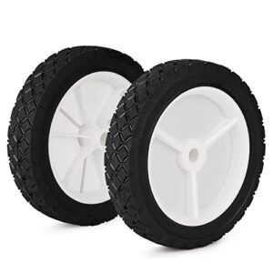 oregon 72-106 plastic wheel 2pcs universal wheels tires compatible with craftsman ayp mtd lawnmower suitable for replacement of radio flyer wagon bbq grill trash can hand truck lawn sprayer