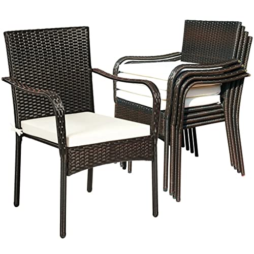 ZHYH 4 Piece Patio Chairs Outdoor Dining Chairs Garden Terrace Yard Armchairs