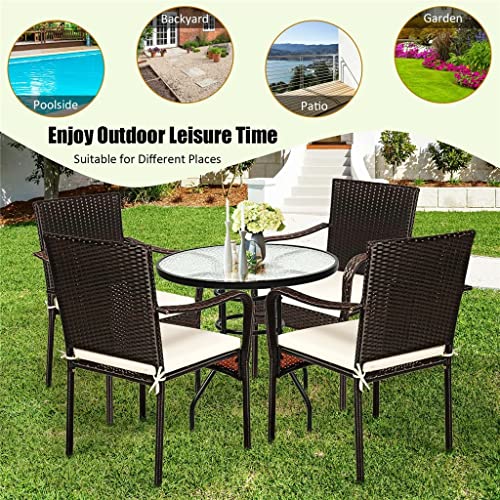 ZHYH 4 Piece Patio Chairs Outdoor Dining Chairs Garden Terrace Yard Armchairs