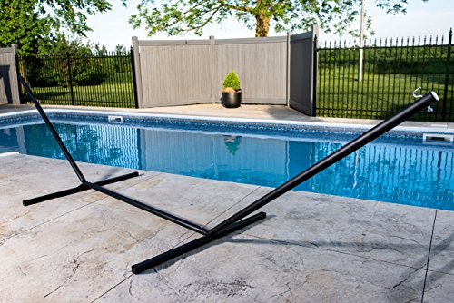 Vivere 15' Heavy Duty 3-Beam Hammock Stand, Black