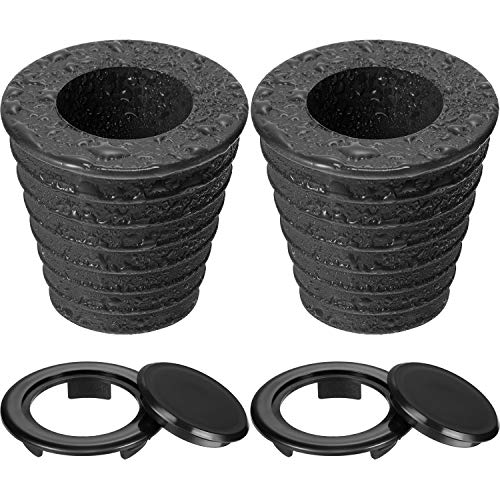 Pelopy 4 Pieces Umbrella Cone Wedge and Table Umbrella Hole Ring and Cap Set for Outdoor Patio Umbrella, Fits Umbrella Poles Up to 1.5 Inch in Diameter or Smaller (Black Black)