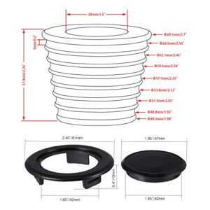 Pelopy 4 Pieces Umbrella Cone Wedge and Table Umbrella Hole Ring and Cap Set for Outdoor Patio Umbrella, Fits Umbrella Poles Up to 1.5 Inch in Diameter or Smaller (Black Black)