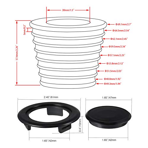 Pelopy 4 Pieces Umbrella Cone Wedge and Table Umbrella Hole Ring and Cap Set for Outdoor Patio Umbrella, Fits Umbrella Poles Up to 1.5 Inch in Diameter or Smaller (Black Black)