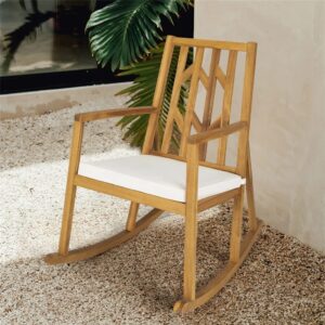 ZHYH Rocking Chair Acacia Arm Cushion Sofa Garden