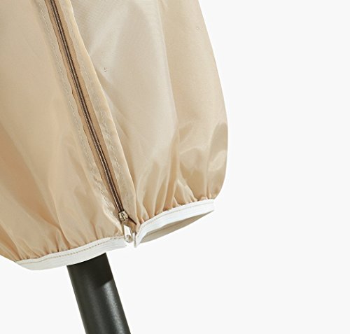uHousDeco Patio Weatherproof Market Umbrella Cover with Zipper, Water Resistance, Outdoor Weatherproof, Beige Color