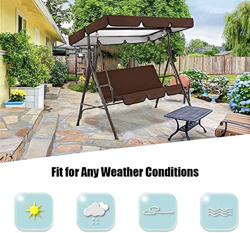 BTURYT Water Resistant Patio Swing Cover Set,Swing Canopy Replacement Top Cover and Chair Cover,Garden Seater Sun Shade Porch Replacement Swing Cushion-(top Cover + Chair Cover)