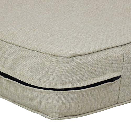 Sunnydaze Back and Seat Cushion Set for Indoor/Outdoor Furniture - 2-Piece Replacement Cushions for Deep Seating Patio Chair - Outside Pads for Porch, Deck and Garden Seats - Beige