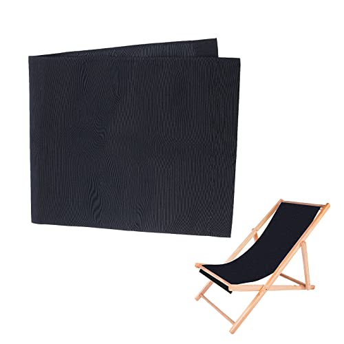 PH PandaHall Chair Replacement Fabric, 44 x 17 Inch Lounge Chair Cloth Long Beach Chair Cloth Folding Chair Black Oxford Canvas Chair Accessories for Sun Lounger Pool Sunbathing Garden