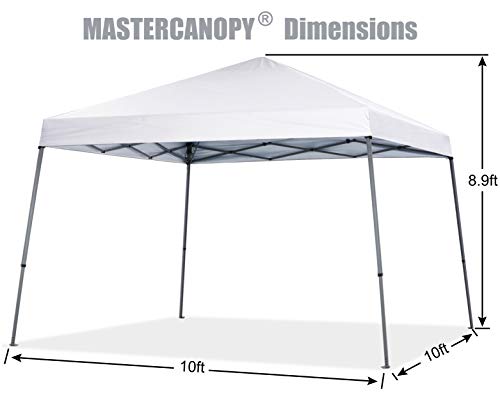 MASTERCANOPY Portable Pop Up Canopy Tent with Large Base(10x10,White)