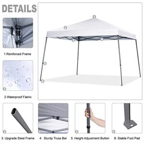 MASTERCANOPY Portable Pop Up Canopy Tent with Large Base(10x10,White)