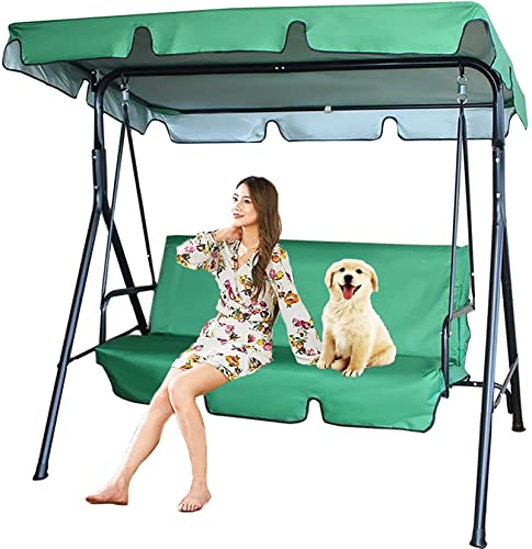 BTURYT Swing Canopy Replacement Cover & Swing Cushion Cover,Outdoor Patio Swing Seat Cover Replacement,Waterproof 2/3 Seater Swing Top Cover and Chair Cover-(top Cover + Chair Cover)