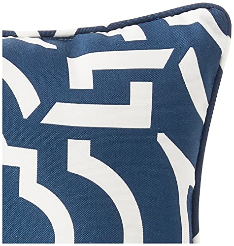 Pillow Perfect Outdoor/Indoor Carmody Navy Lumbar Pillows, 2 Count (Pack of 1), Blue