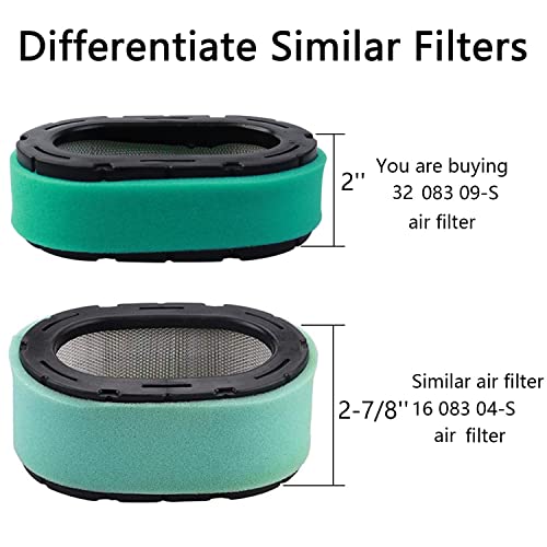 2 Pack 32 083 09-S Air Filter Replacement for Kohler KT715 KT725 KT730 KT735 KT740 KT745 19HP-26HP Engine MTD Cub Cadet Lawn Mower 7000 series Air Filter Reaplces# 32 883 09-S1 32 083 09