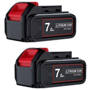 Upgraded 2Pack 7.0Ah 20V Battery Replacement for Dewalt 20V Max Battery Lithium-ion Battery Compatible 20V Battery DCB200 DCB203 DCB204 DCB180 DCD740 Dewalt 20 Volt Cordless Tools Replacement Battery