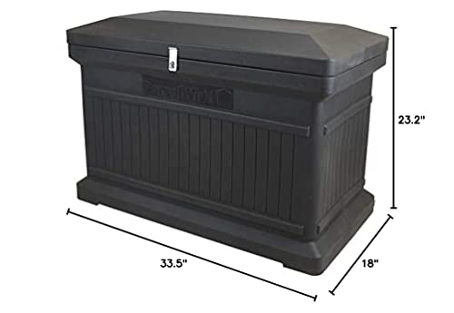 RTS Companies Inc 550200500A7981 Home Accents Parcelwirx Premium Horizontal Delivery Drop Box with Hinged Lid, Graphite