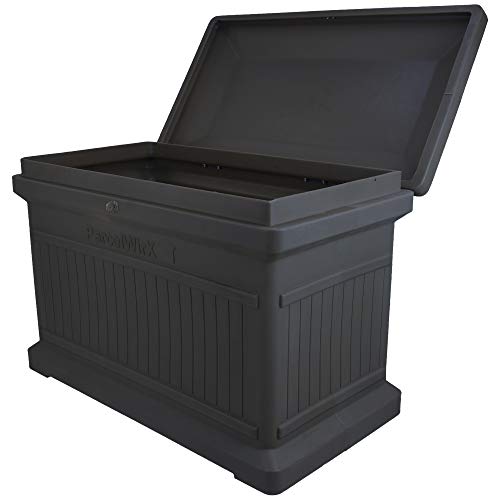 RTS Companies Inc 550200500A7981 Home Accents Parcelwirx Premium Horizontal Delivery Drop Box with Hinged Lid, Graphite