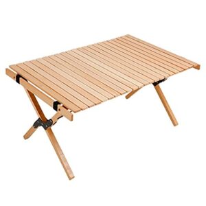 doubao outdoor egg roll table portable folding table camping home self driving tour solid wood barbecue picnic table