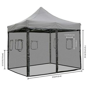 Yescom EZ Pop Up Canopy Mesh Sidewall with Window for 10ft Commercial Party Tent Vendor Food Shelter, 4pcs Sidewall Only