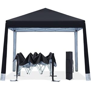 mastercanopy 10×10 pop-up canopy tent outdoor beach canopy with 4 foot pockets(black)