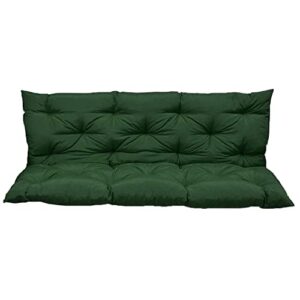 Rlosqvee Outside Benches Cushion with Backrest, Thicken Waterproof Swing Cushions 2/3 Seater Replacement, Porch Swing Cushions Outdoor (Dark Green, 40 x 60 inch)