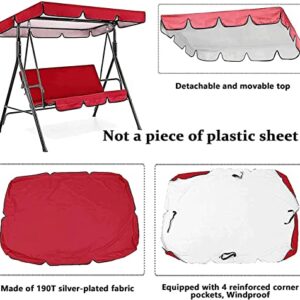 BTURYT Patio Swing Canopy Waterproof Top Cover Set, Swing Canopy Replacement Cover and Swing Chair Cover for Patio Garden Swing Outdoor(top Cover + Chair Cover)