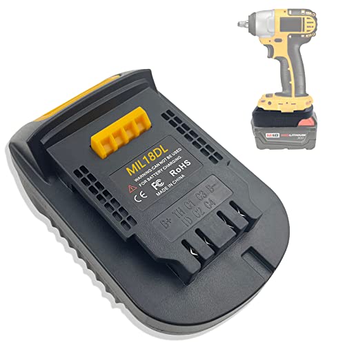 Echoyee for Milwaukee to Dewalt Battery Adapter, for Milwaukee M18 18v Lithium Battery Convert to Dewalt 18v-20v Lithium Batteries, Converter MIL18DL Use with Dewalt 18v-20v Cordless Power Tools