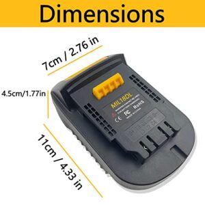 Echoyee for Milwaukee to Dewalt Battery Adapter, for Milwaukee M18 18v Lithium Battery Convert to Dewalt 18v-20v Lithium Batteries, Converter MIL18DL Use with Dewalt 18v-20v Cordless Power Tools