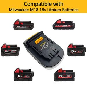 Echoyee for Milwaukee to Dewalt Battery Adapter, for Milwaukee M18 18v Lithium Battery Convert to Dewalt 18v-20v Lithium Batteries, Converter MIL18DL Use with Dewalt 18v-20v Cordless Power Tools