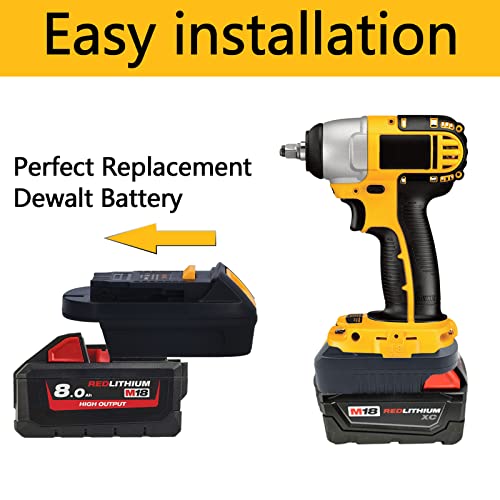 Echoyee for Milwaukee to Dewalt Battery Adapter, for Milwaukee M18 18v Lithium Battery Convert to Dewalt 18v-20v Lithium Batteries, Converter MIL18DL Use with Dewalt 18v-20v Cordless Power Tools