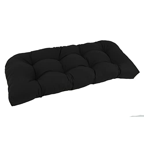 Blazing Needles Twill Rounded Back Loveseat Cushion, 42" x 19", Black