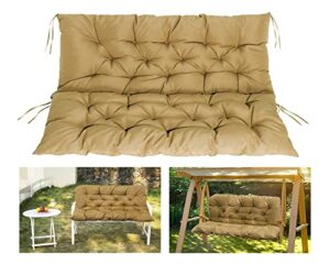 cosnuosa swing replacement cushions waterproof porch swing cushions 2-3 seater outdoor swing cushions for outdoor furniture beige 60×40 inches